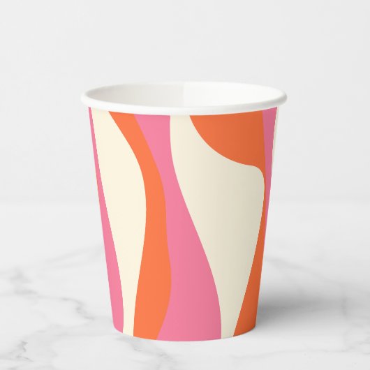 EBB und Flow 4 - Rosa, Orange und Creme Pappbecher (Links)