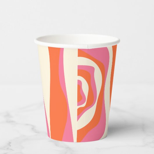 EBB und Flow 4 - Rosa, Orange und Creme Pappbecher (Rechts)