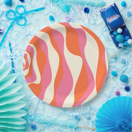 EBB und Flow 4 - Rosa, Orange und Creme Pappteller (Party)