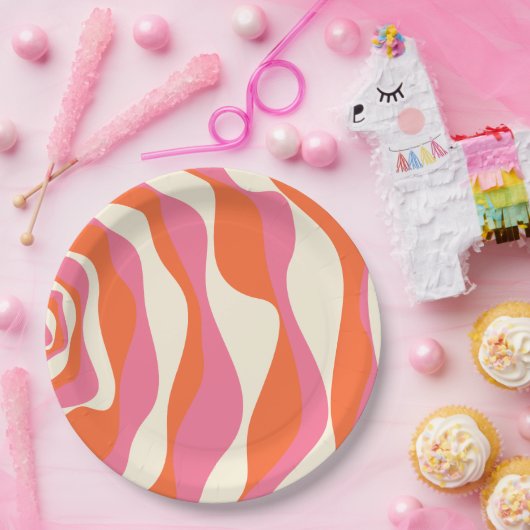 EBB und Flow 4 - Rosa, Orange und Creme Pappteller (Party)