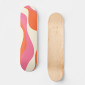 EBB und Flow 4 - Rosa, Orange und Creme Skateboard (Vorderseite)
