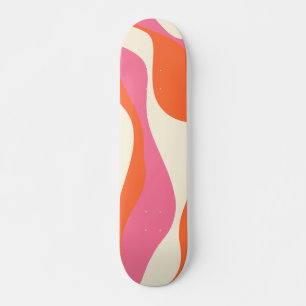 EBB und Flow 4 - Rosa, Orange und Creme Skateboard