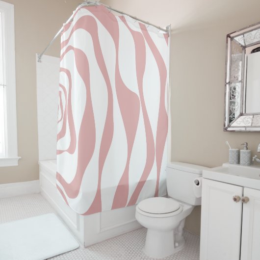 EBB und Flow 4 - Rosa und Weiß Duschvorhang (Beispiel)