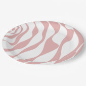 EBB und Flow 4 - Rosa und Weiß Pappteller (Schrägansicht)