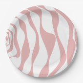 EBB und Flow 4 - Rosa und Weiß Pappteller (Vorderseite)