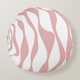 EBB und Flow 4 - Rosa und Weiß Rundes Kissen