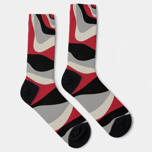 EBB und Flow 4 - Rot, Grau, Schwarz und Knochen we Socken (Rechts)