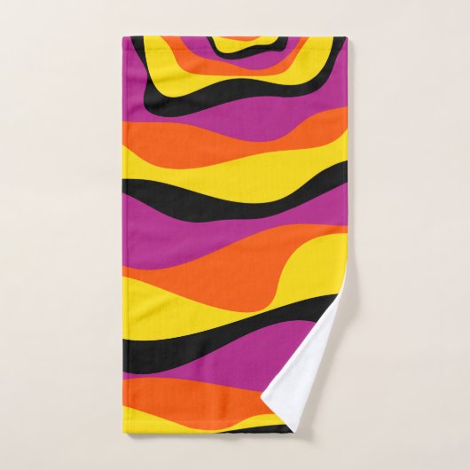 EBB und Flow 4 - Schwarz, Rosa, Orange und Gelb Badhandtuch Set (Handtuch)