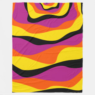 EBB und Flow 4 - Schwarz, Rosa, Orange und Gelb Fleecedecke