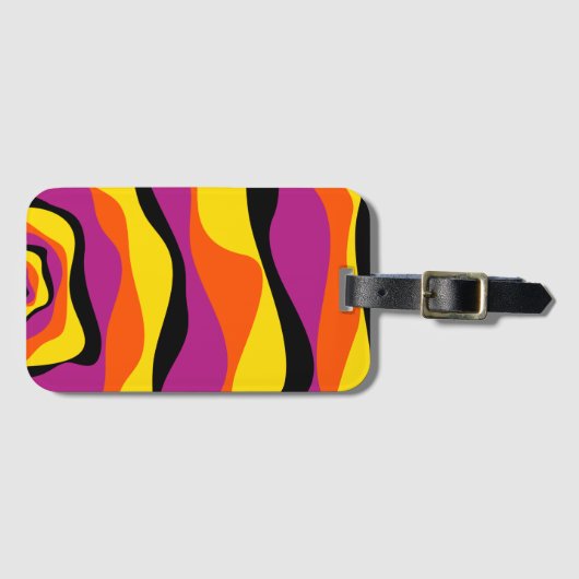 EBB und Flow 4 - Schwarz, Rosa, Orange und Gelb Gepäckanhänger (Vorderseite (Horizontal))