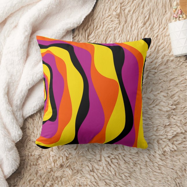 EBB und Flow 4 - Schwarz, Rosa, Orange und Gelb Kissen (Decke)