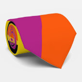 EBB und Flow 4 - Schwarz, Rosa, Orange und Gelb Krawatte (Gerollt)