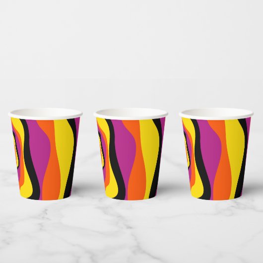 EBB und Flow 4 - Schwarz, Rosa, Orange und Gelb Pappbecher (Multi)