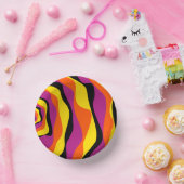 EBB und Flow 4 - Schwarz, Rosa, Orange und Gelb Pappteller (Party)