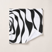 EBB und Flow 4 - Schwarz und Weiß Badhandtuch Set (Waschlappen)