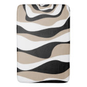 Ebb und Flow 4 - Taupe, Schwarz und Weiß Badematte (Vorderseite Vertikal)