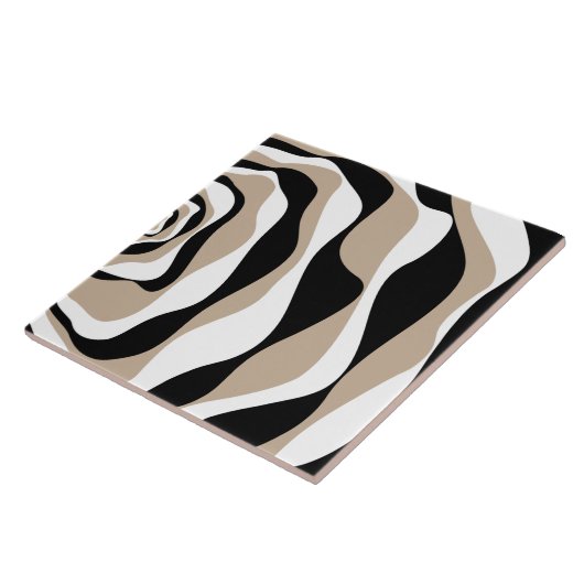 Ebb und Flow 4 - Taupe, Schwarz und Weiß Fliese (Seite)