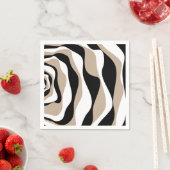 Ebb und Flow 4 - Taupe, Schwarz und Weiß Serviette (Beispiel)