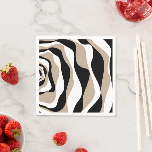 Ebb und Flow 4 - Taupe, Schwarz und Weiß Serviette (Beispiel)