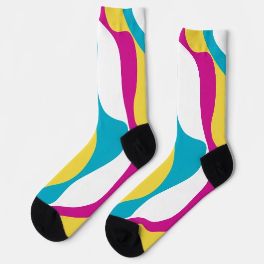 EBB und Flow 4 - Türkis, Gelb, Rosa und Weiß Socken (Linkes Detail)