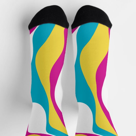 EBB und Flow 4 - Türkis, Gelb, Rosa und Weiß Socken (Oben)