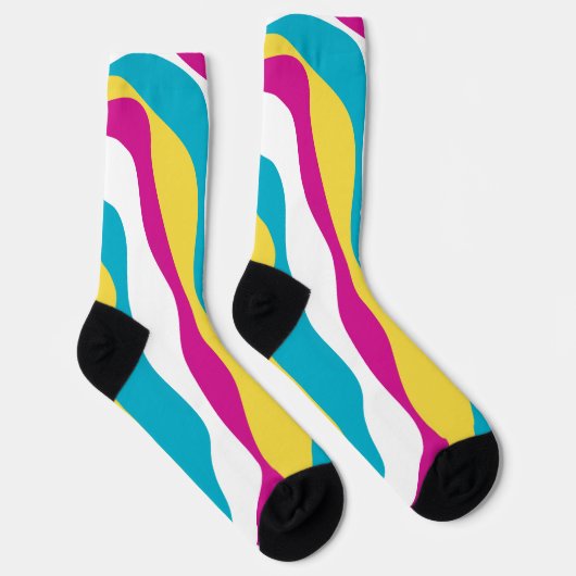 EBB und Flow 4 - Türkis, Gelb, Rosa und Weiß Socken (Rechts)