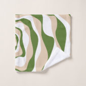 EBB und Flow 4 - Weiß, Sand und Palm Grün Badhandtuch Set (Waschlappen)