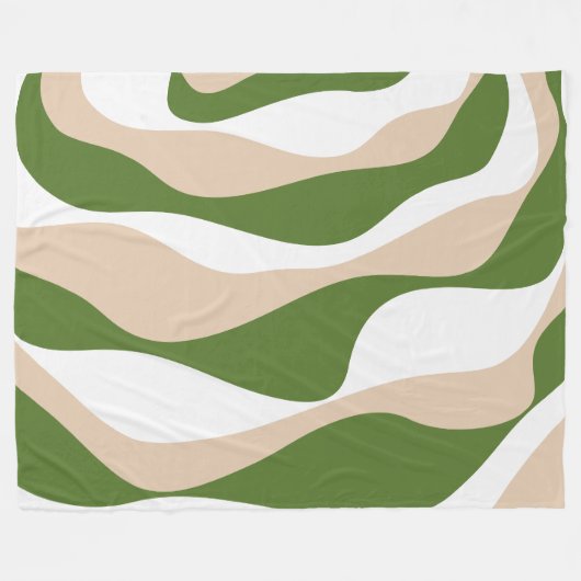 EBB und Flow 4 - Weiß, Sand und Palm Grün Fleecedecke (Vorderseite (Horizontal))