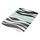 Ebb und Flow - Minze grün, weiß und schwarz Badematte (Schrägansicht)