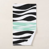 Ebb und Flow - Minze grün, weiß und schwarz Badhandtuch Set (Handtuch)