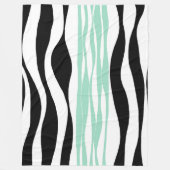 Ebb und Flow - Minze grün, weiß und schwarz Fleecedecke (Vorderseite)
