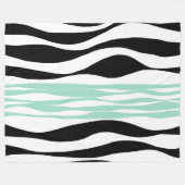 Ebb und Flow - Minze grün, weiß und schwarz Fleecedecke (Vorderseite (Horizontal))