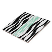 Ebb und Flow - Minze grün, weiß und schwarz Fliese (Seite)