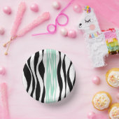 Ebb und Flow - Minze grün, weiß und schwarz Pappteller (Party)