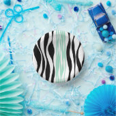 Ebb und Flow - Minze grün, weiß und schwarz Pappteller (Party)