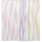 EBB und Flow - Pastellrosa, Gelb und Lila Duschvorhang (Vorderseite)