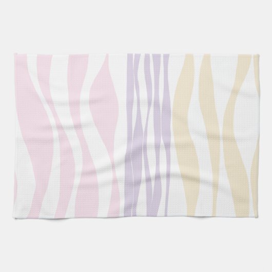 EBB und Flow - Pastellrosa, Gelb und Lila Geschirrtuch (Horizontal)