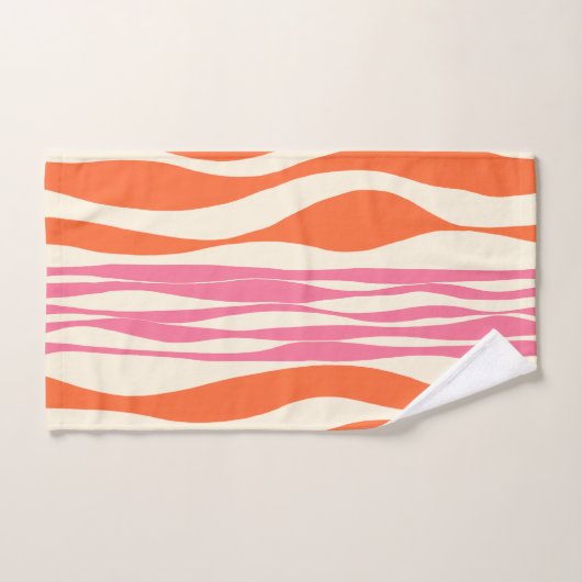 Ebb und Flow - Rosa, Orange und Creme Badhandtuch Set (Handtuch)