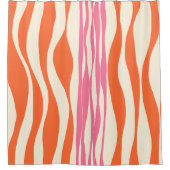 Ebb und Flow - Rosa, Orange und Creme Duschvorhang (Vorderseite)