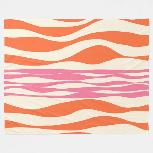 Ebb und Flow - Rosa, Orange und Creme Fleecedecke (Vorderseite (Horizontal))
