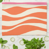 Ebb und Flow - Rosa, Orange und Creme Geschirrtuch (Gefaltet)