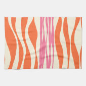 Ebb und Flow - Rosa, Orange und Creme Geschirrtuch (Horizontal)
