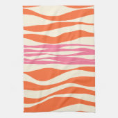 Ebb und Flow - Rosa, Orange und Creme Geschirrtuch (Vertikal)