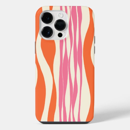 Ebb und Flow - Rosa, Orange und Creme iPhone Hülle (Rückseite)