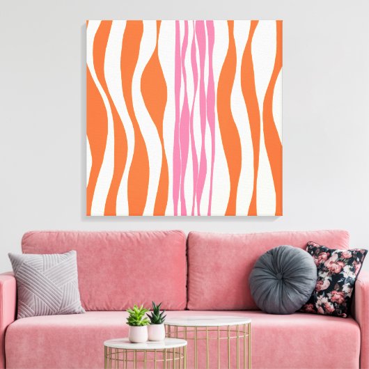 Ebb und Flow - Rosa, Orange und Creme Leinwanddruck (Insitu (Wohnzimmer))