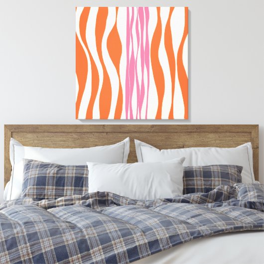 Ebb und Flow - Rosa, Orange und Creme Leinwanddruck (Insitu (Schlafzimmer))