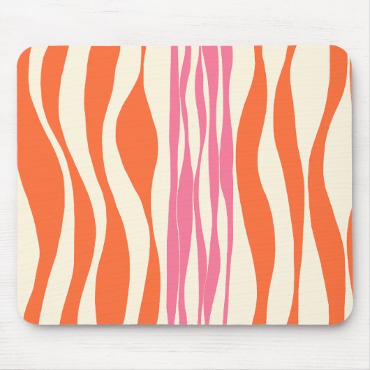Ebb und Flow - Rosa, Orange und Creme Mousepad (Vorne)