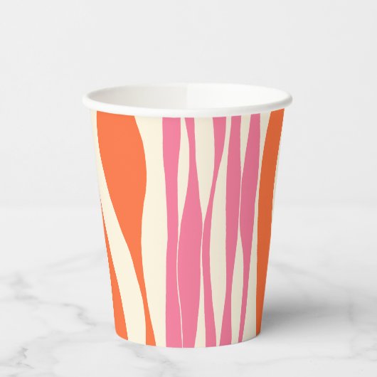 Ebb und Flow - Rosa, Orange und Creme Pappbecher (Links)