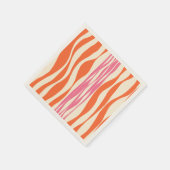 Ebb und Flow - Rosa, Orange und Creme Serviette (Ecke)