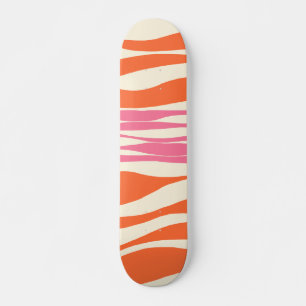 Ebb und Flow - Rosa, Orange und Creme Skateboard